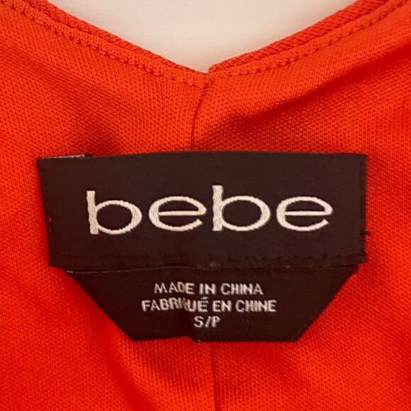 BEBE - Orange Strappy bandage Bodycon Mini Dress - size S - Picture 3 of 6